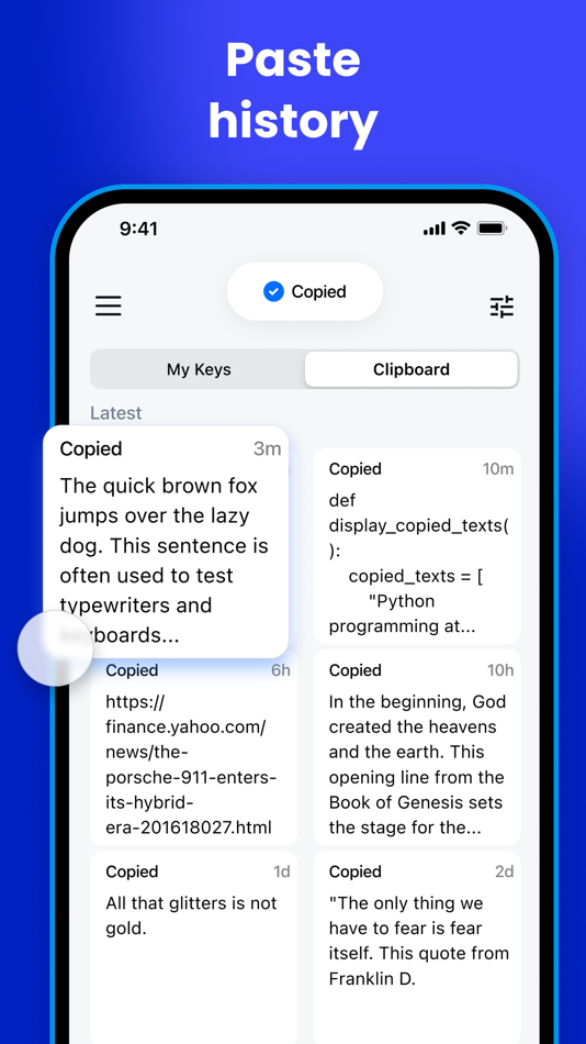#5. Copied - Clipboard Keyboard (iOS) 由: Sharply Labs