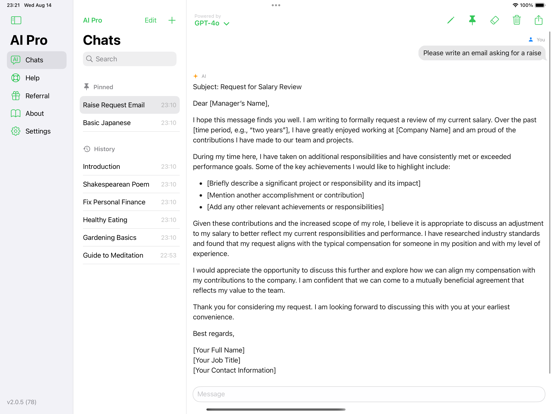 Screenshot #4 pour AI Pro - Assistant Chat Bot