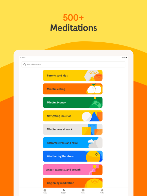 Headspace: Meditation & Sleep iPad screenshot 9 - Health & Fitness app
