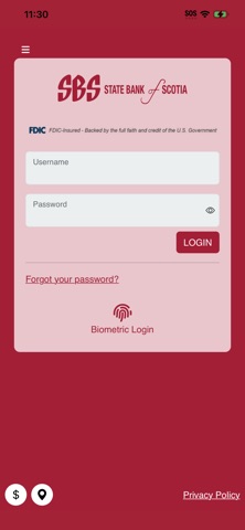 State Bank of Scotia Mobile app screenshot