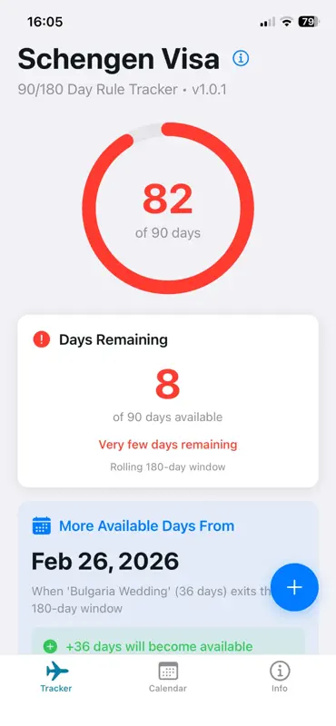 Schengen Visa Tracker screenshot 2 of 10