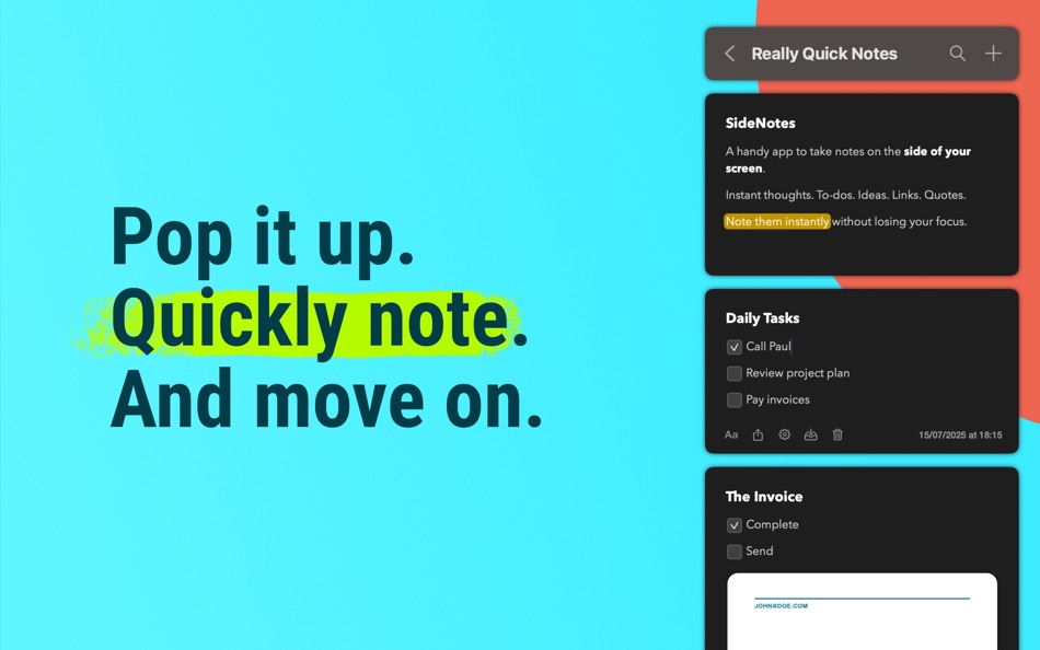 #1. SideNotes – Screen Edge Notes (macOS) Podle: Apptorium