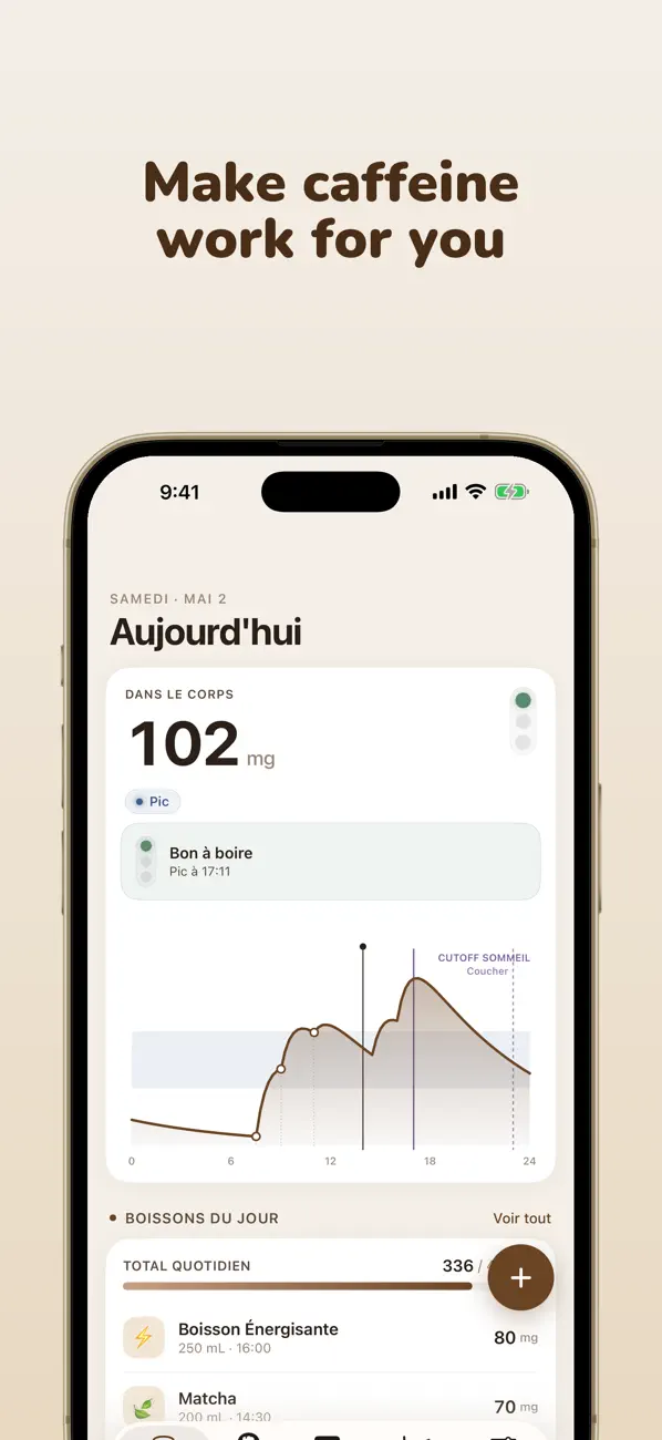 Screenshot #2 pour Caféine Tracker: Journal Café