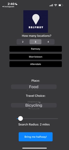 Halfway Finder screenshot
