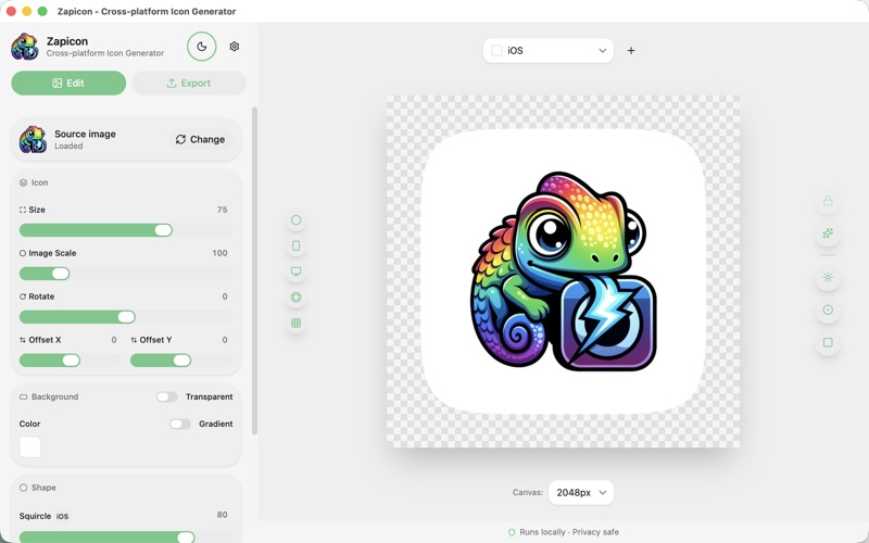 ZapIcon Pro app screenshot