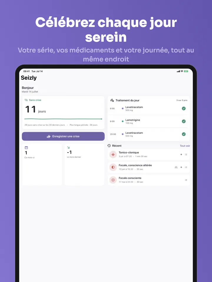 Seizly sur iPad : capture d’écran 2 sur 7