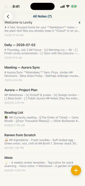Levity Markdown Notes screenshot 2