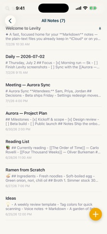 Levity Markdown Notes Screenshot 2 of 7