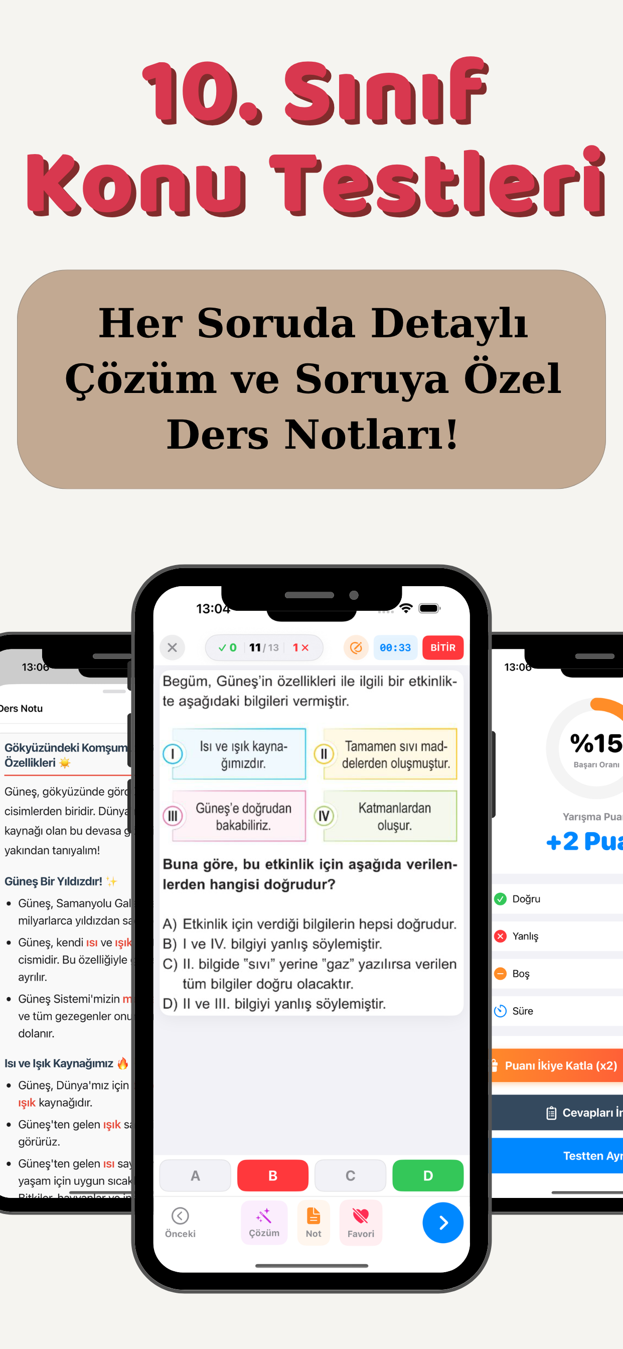 10. Sınıf Tüm Dersler Test Çöz screenshot 3