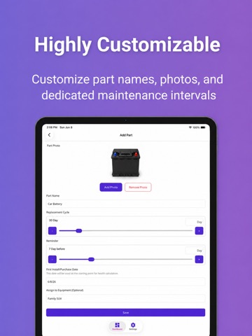 PartCycle iPad screenshot