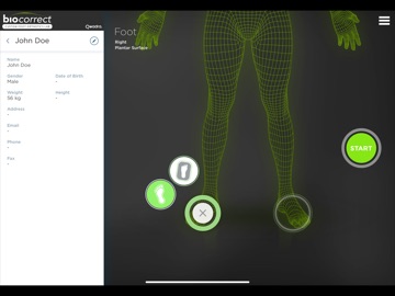 Biocorrect 3D foot scanner iPad screenshot