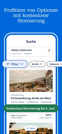 Screenshot von FeWo-direkt Ferienunterkünfte auf dem iPhone 6