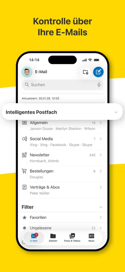Capture d'écran 2 sur 6 de WEB.DE - Mail, Cloud & News