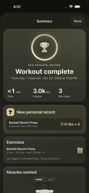 PRogress: Gym Workout Tracker screenshot 3