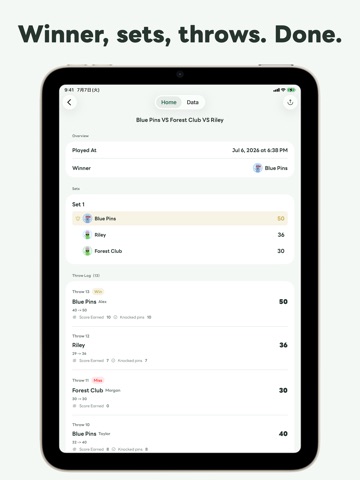 Molkky Score App Möl Log iPad screenshot