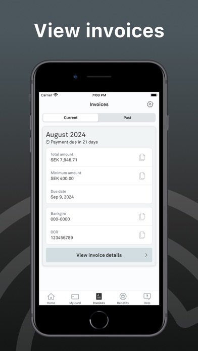 Corporate Card Screenshot
