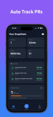 SnapSets - AI Gym Tracker screenshot