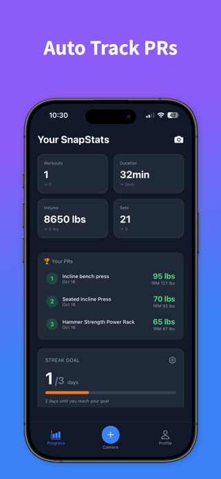 SnapSets - AI Gym Tracker Screenshot 3 of 5