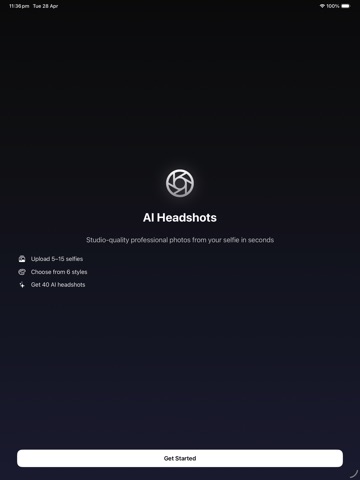 AI Headshots Studio iPad screenshot