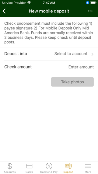 Mid America Bank Mobile Screenshot