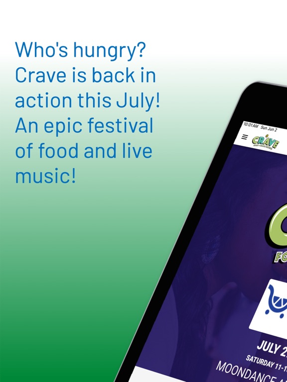 Crave food + music Festival iPad screenshot 1 - Food & Drink app