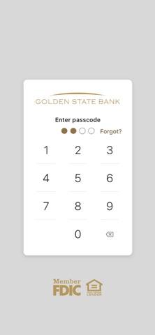 Golden State Bank iPhone screenshot