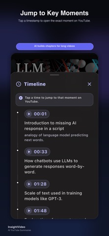 InsightVideo: AI Summary iPhone screenshot