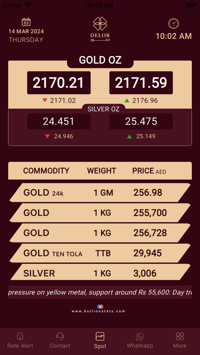 DELOR BULLION Screenshot