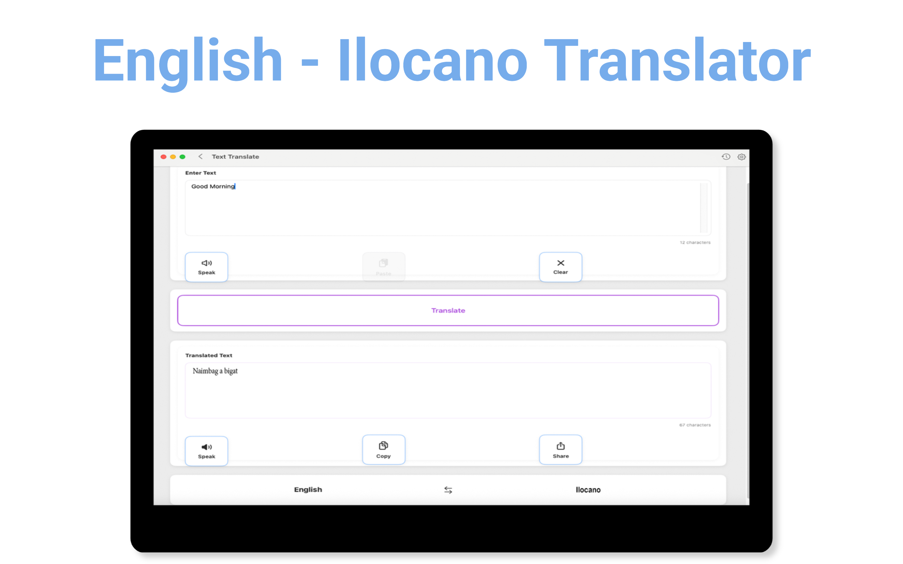 English - Ilocano Translator