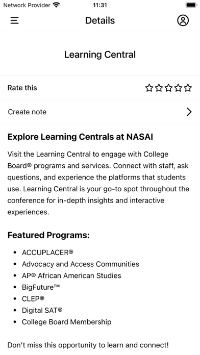 College Board Events Screenshot