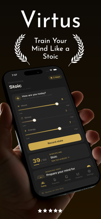 Virtus - Stoic Journal Screenshot 1 of 6