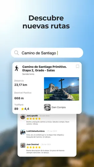 Captura de pantalla de Wikiloc - Rutas Del Mundo en iPhone 3