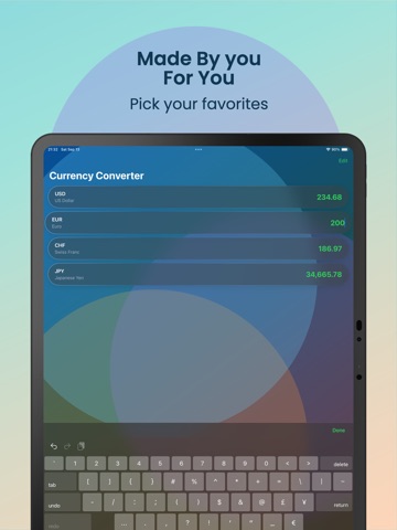 Currency Converter Fxly iPad screenshot