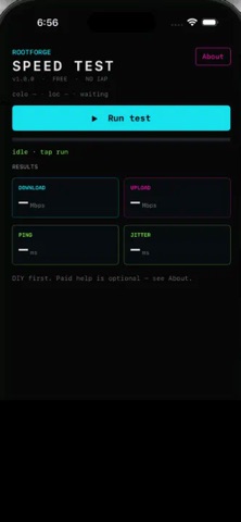 Rootforge Speed Test Screenshot 1 of 2