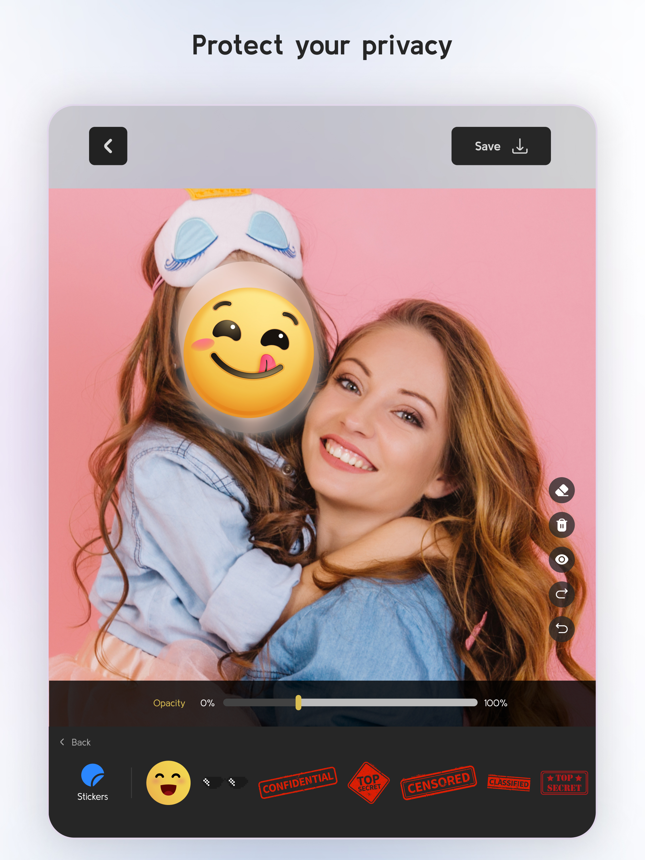 Blur and pixelate editor app