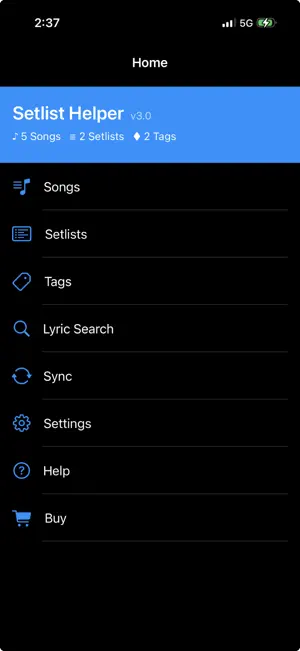 Setlist Helper screenshot 1