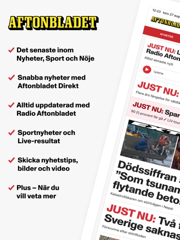 Aftonbladet Nyheter iPad screenshot 1