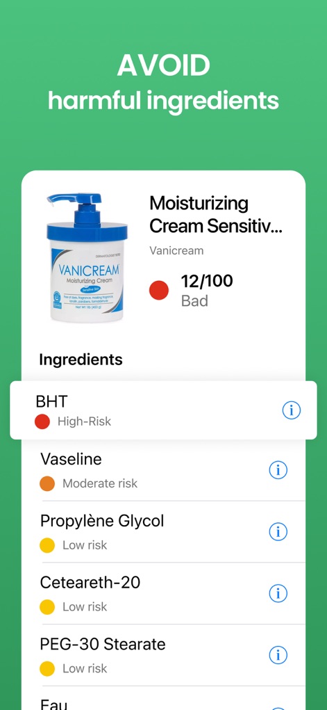 Yuka - Food & Cosmetic Scanner - 有害成分を避ける