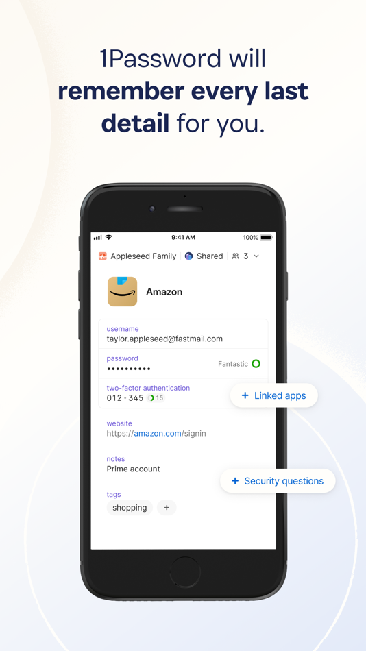 #2. 1Password: Password Manager (iOS) 由: AgileBits Inc.
