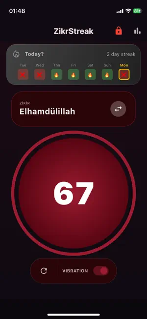 ZikrStreak Plus – Daily Dhikr screenshot 1