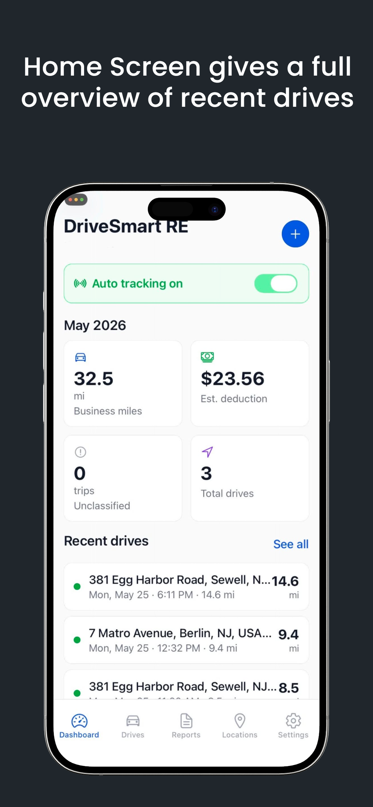 DriveSmart RE Mileage Tracker screenshot 3