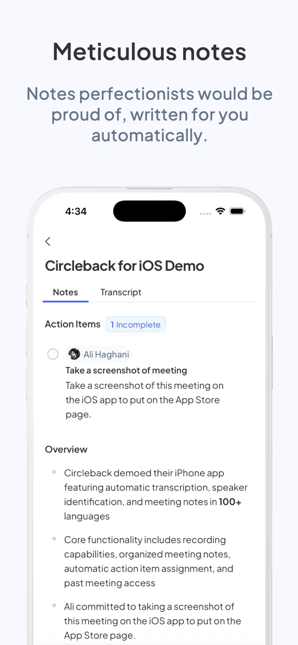 Screenshot #2 pour Circleback - Notes de réunion