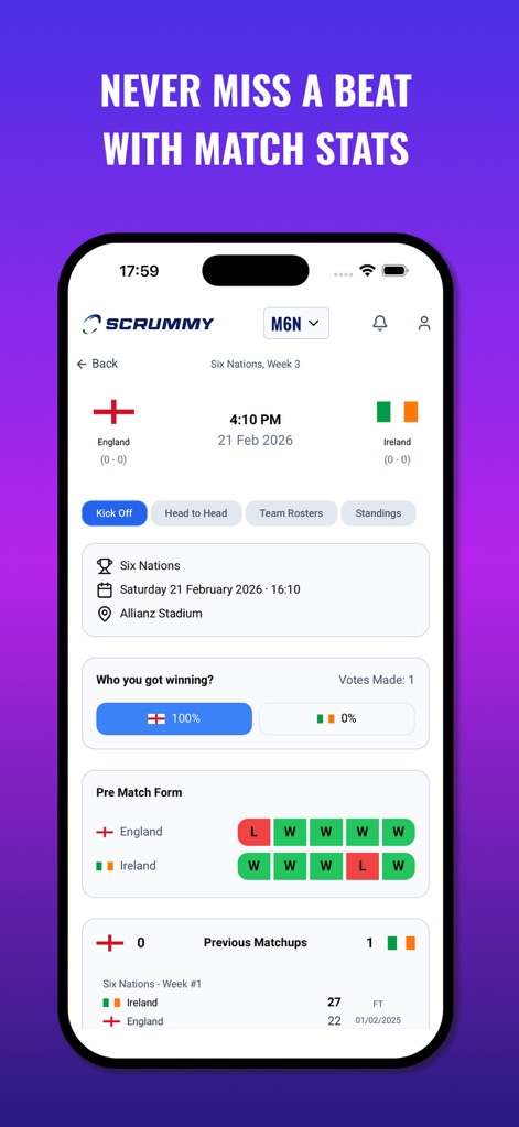 Scrummy - Fantasy Rugby - Sports App | MWM