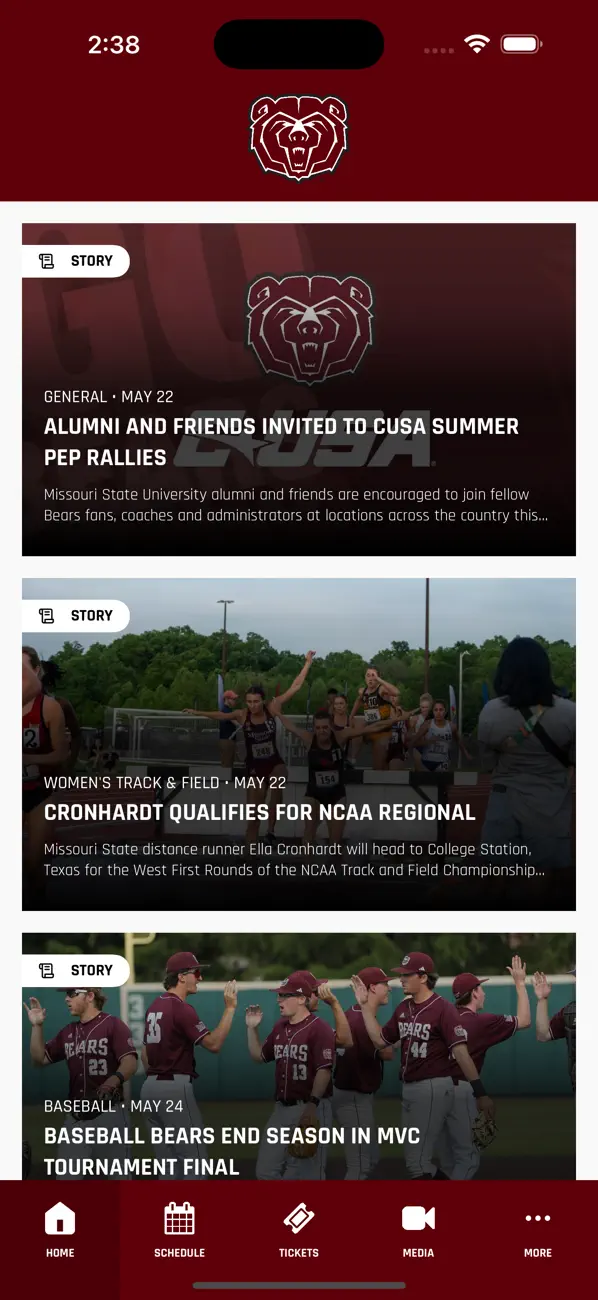 Screenshot #1 pour Missouri State Bears Athletics