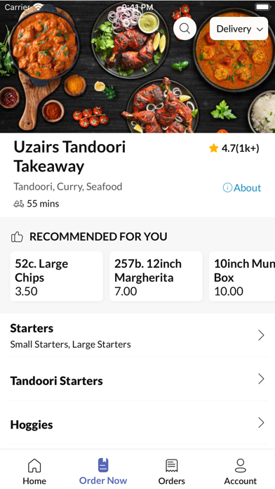 Uzairs Tandoori Takeaway. Screenshot