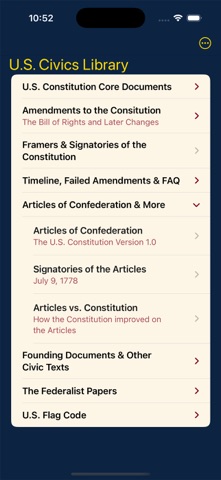 U.S. Constitution Reader iPhone screenshot