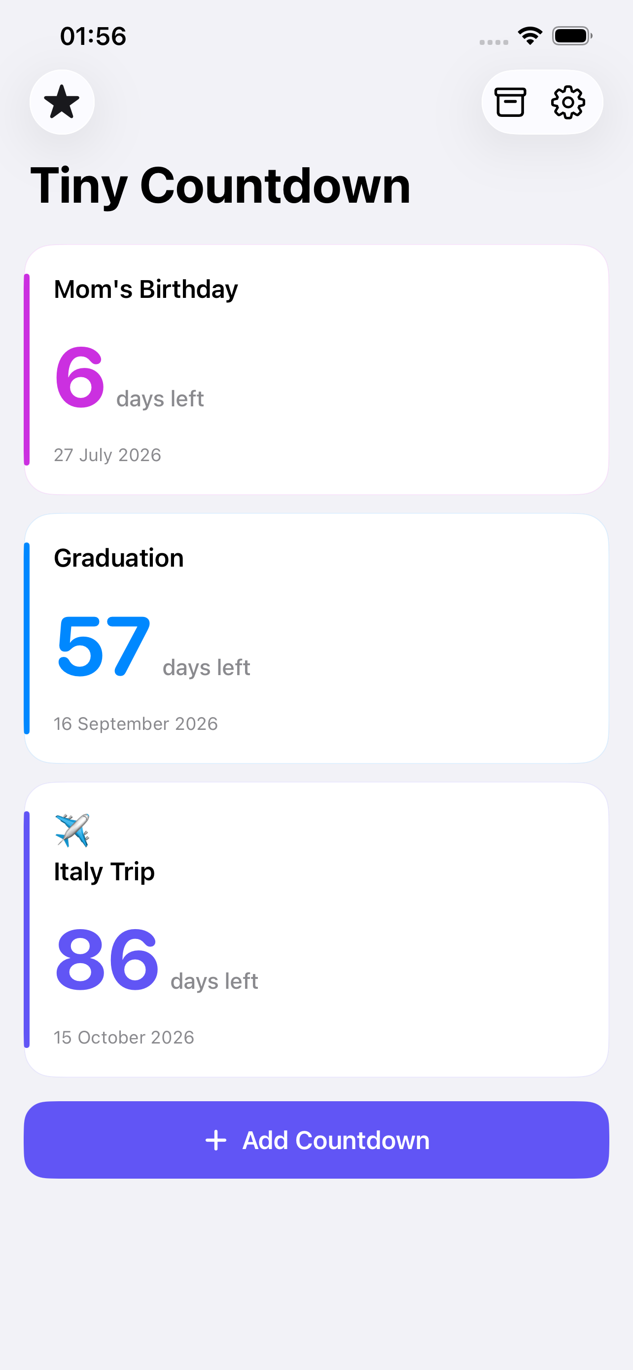 Tiny Countdown: Days Left screenshot 2