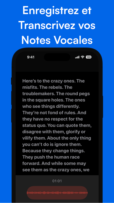 Screenshot #1 pour Dictaphone & Transcripteur
