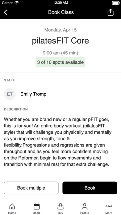 pilatesFIT Boutique Screenshot