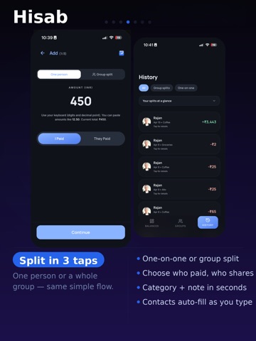 Hisab -Split Bills & Settle Up iPad screenshot